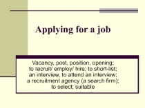 Applying for a job
