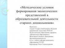 Методические условия формирования экологических представлений в