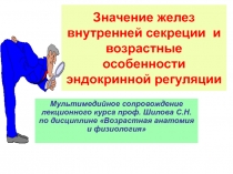 Значение желез внутренней секреции и возрастные особенности эндокринной