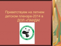 Приветствуем на летнем детском пленэре -2014 в ДОЛ ПАНДА!