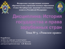 Дисциплина: История государства и права зарубежных стран