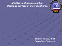 Student: Tarasyuk G.M. Supervisor: Pisarev A.A