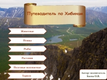 Путеводитель по Хибинам
Животные
Птицы
Рыбы
Растения
Полезные ископаемые
Автор: