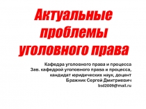 Актуальные проблемы уголовного права