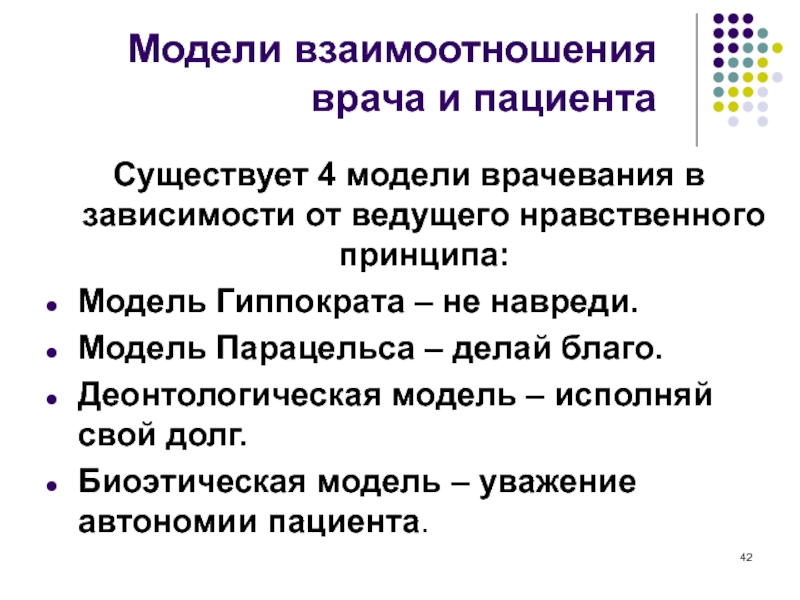 Модели взаимодействия врача и пациента презентация