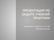 Презентация по защите учебной практики
