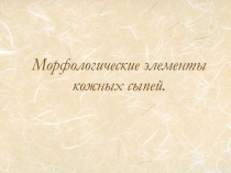 Морфологические элементы кожных сыпей