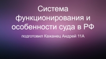 Система функционирования и особенности суда в РФ