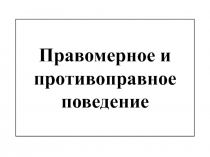 Правомерное и противоправное поведение