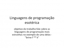 Linguagens de programação esotérica