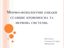 Морфо-фізіологічні ознаки ссавців: кровоносна та нервова системи