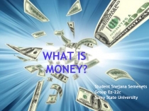 WHAT IS MONEY?