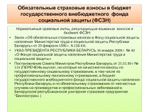 Обязательные страховые взносы в бюджет государственного внебюджетного фонда