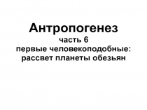 Антропогенез часть 6 первые человекоподобные: рассвет планеты обезьян