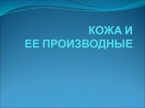 КОЖА И ЕЕ ПРОИЗВОДНЫЕ