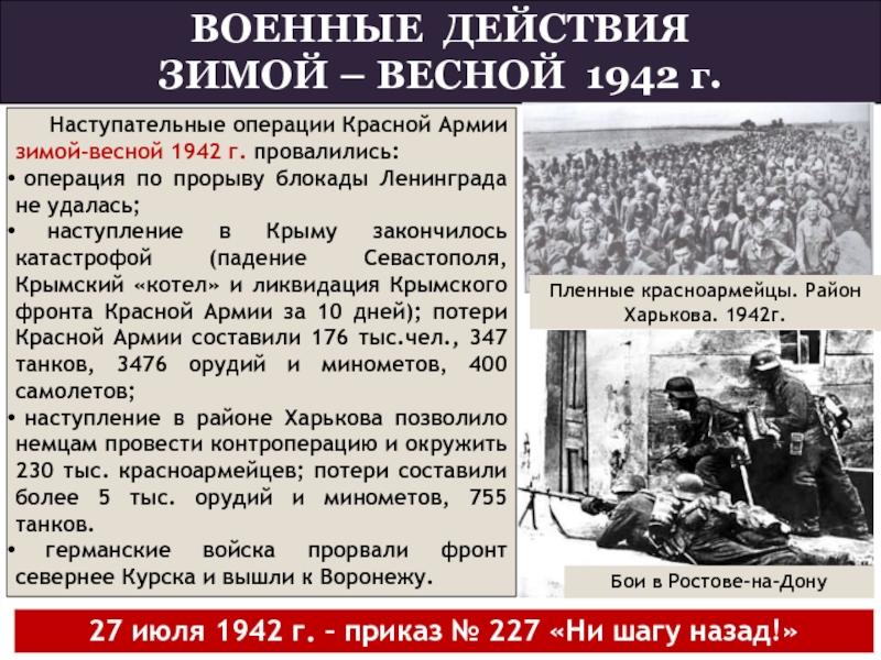 Успехи красной армии зимой 1941 весной 1942