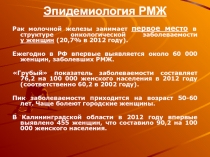 Эпидемиология РМЖ