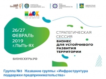 Группа №3 Название группы:  Инфраструктура поддержки предпринимательства