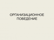 ОРГАНИЗАЦИОННОЕ ПОВЕДЕНИЕ