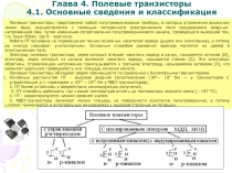 Глава 4. Полевые транзисторы 4.1. Основные сведения и классификация