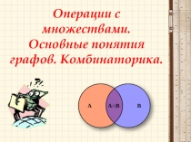 Операции с множествами. Основные понятия графов. Комбинаторика