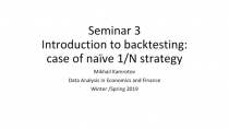 Seminar 3 Introduction to backtesting : case of naïve 1/N strategy