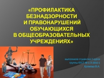 Профилактика безнадзорности и правонарушений обучающихся в
