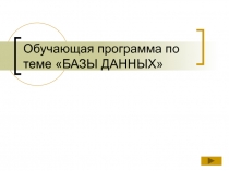 Обучающая программа по теме БАЗЫ ДАННЫХ