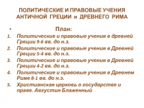 ПОЛИТИЧЕСКИЕ И ПРАВОВЫЕ УЧЕНИЯ АНТИЧНОЙ ГРЕЦИИ и ДРЕВНЕГО РИМА