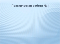 Практическая работа № 1