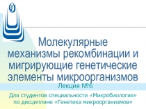 Молекулярные механизмы рекомбинации и мигрирующие генетические элементы