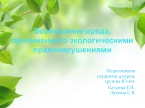 В озмещение вреда, причиненного экологическими правонарушениями