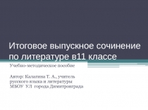 Итоговое выпускное сочинение по литературе в11 классе