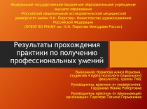 Результаты прохождения практики по получению профессиональных умений