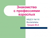 Знакомство с профессиями взрослых