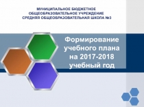 Формирование
учебного плана
на 2017-2018 учебный год
Муниципальное