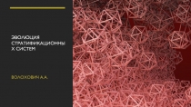 Эволюция Стратификационных систем