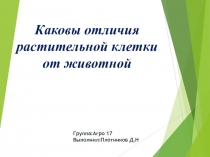 Каковы отличия растительной клетки от животной