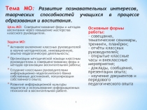 Тема МО : Развитие познавательных интересов, творческих способностей учащихся в