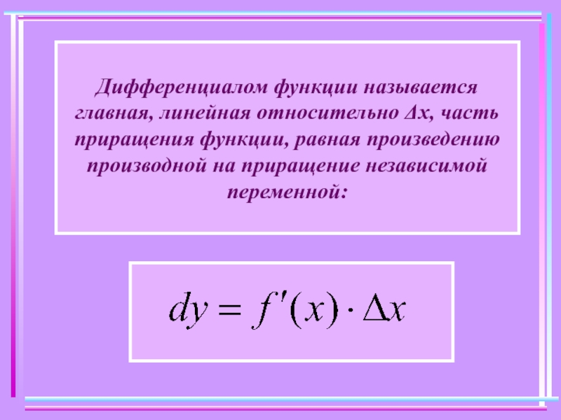 Презентация дифференциал функции