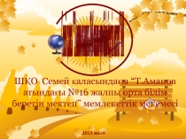 ШҚО Семей қаласындағы “Т.Аманов атындағы №16 жалпы орта білім беретін мектеп”
