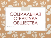 Социальная структура общества