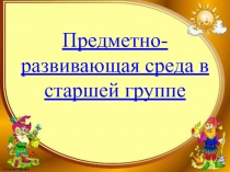 Предметно-развивающая среда в старшей группе