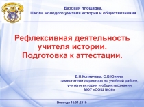 Вологда 18.01.2018
Базовая площадка.
Школа молодого учителя истории и