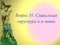 Вопрос 31. Социальная структура и ее типы