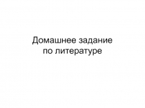 Домашнее задание по литературе