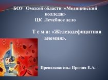 БОУ Омской области Медицинский колледж ЦК Лечебное дело   Т е м а: