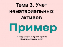 Тема 3. Учет нематериальных активов