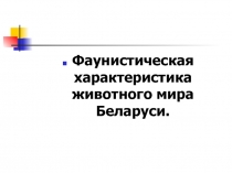Фаунистическая характеристика животного мира Беларуси