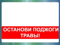 1
ОСТАНОВИ ПОДЖОГИ ТРАВЫ!
